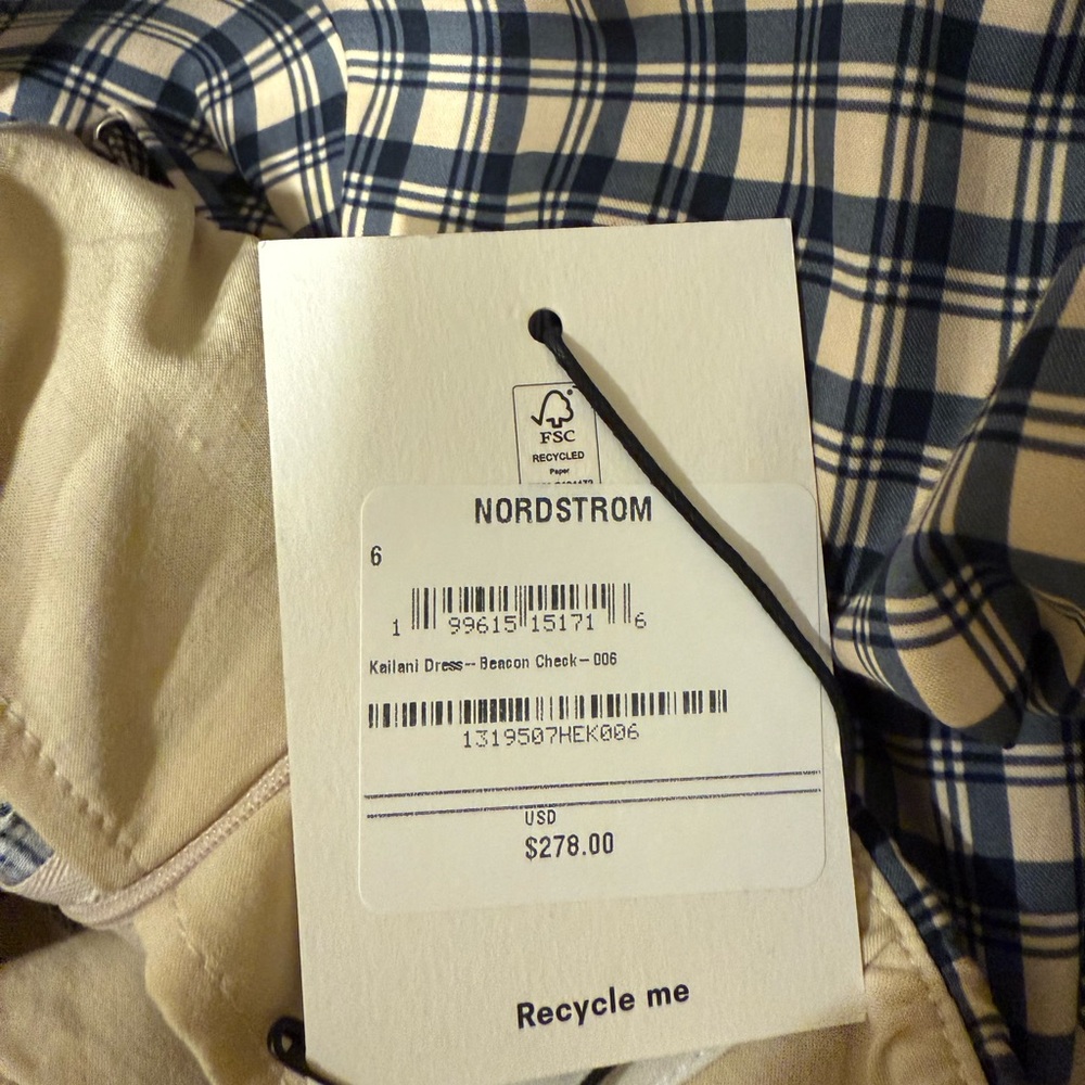 REFORMATION Kailani Plaid Midi Dress - Picture 5 of 5